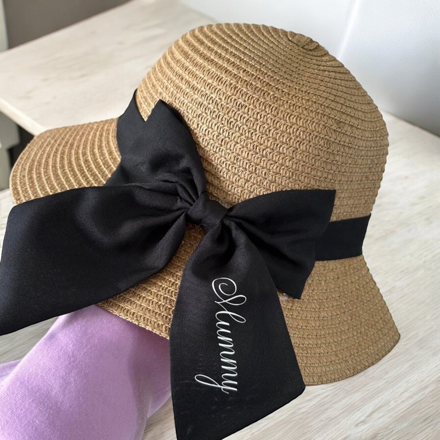Personalised Mummy and Daughter Straw Sun Hats