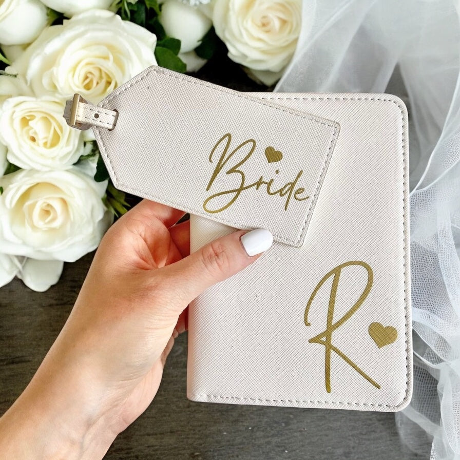 Passport Holder and Matching Tag Bride