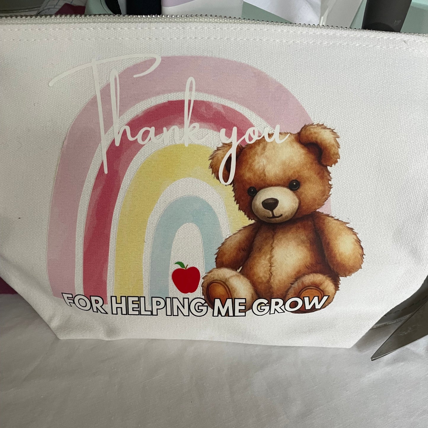 Thank you Teacher cavas zipper bag