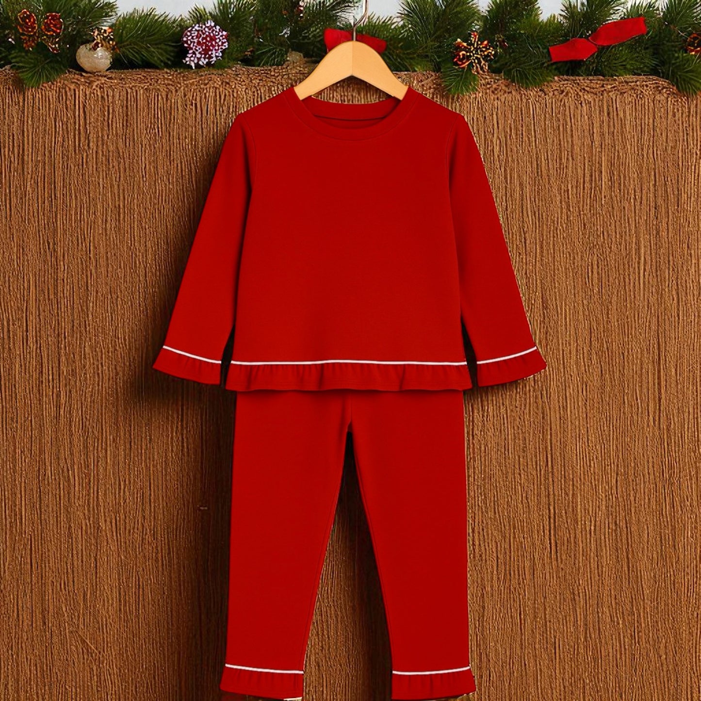 Christmas Believes Frill Christmas PJS Personalised