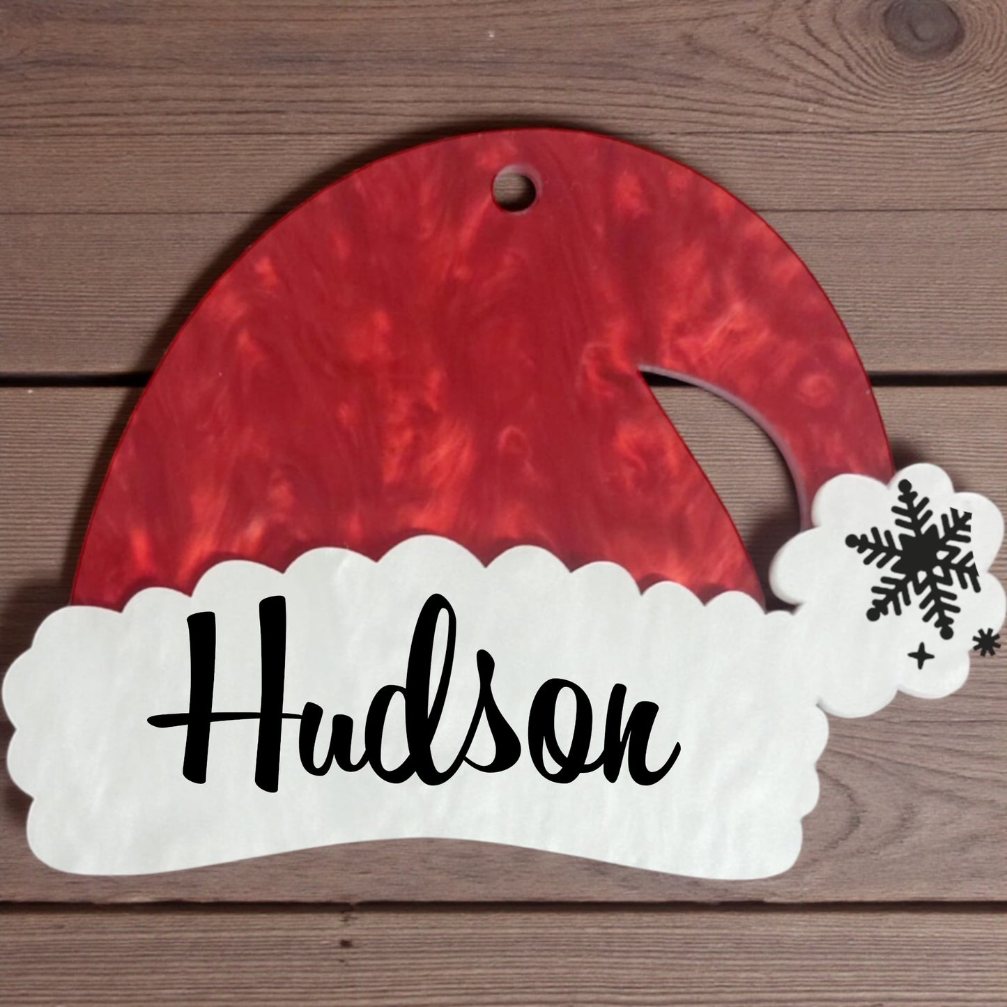 Santa Acrylic festive hat tree decoration