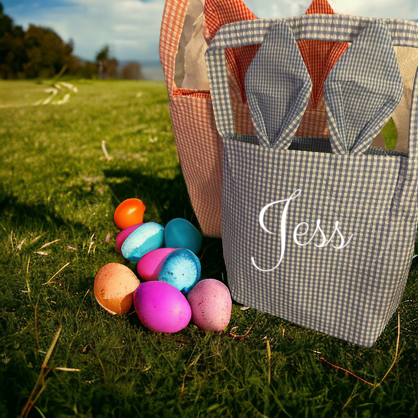 Bunny Gingham Easter bags