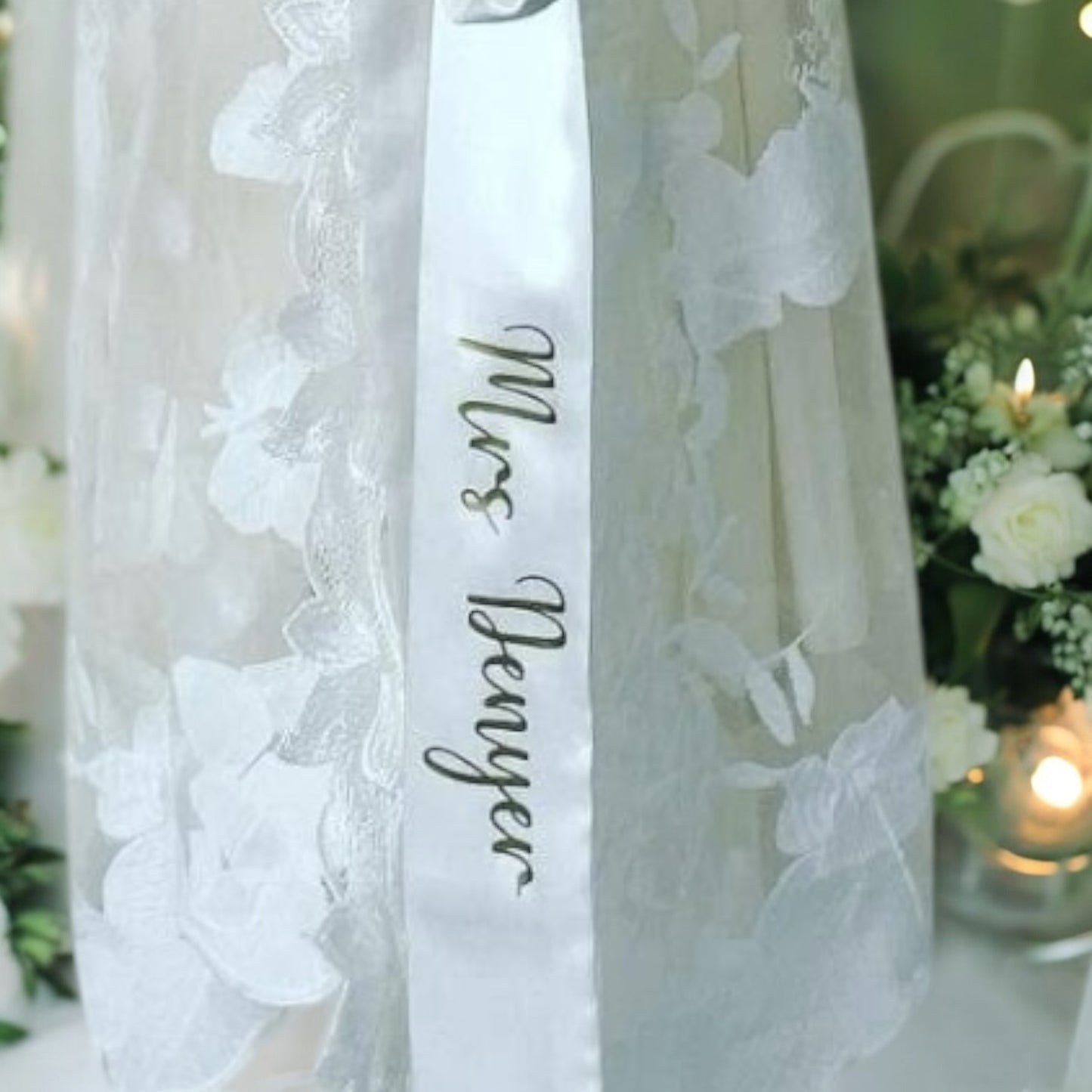 Bride / wedding Party / Lace Embroidery Personalised Robe