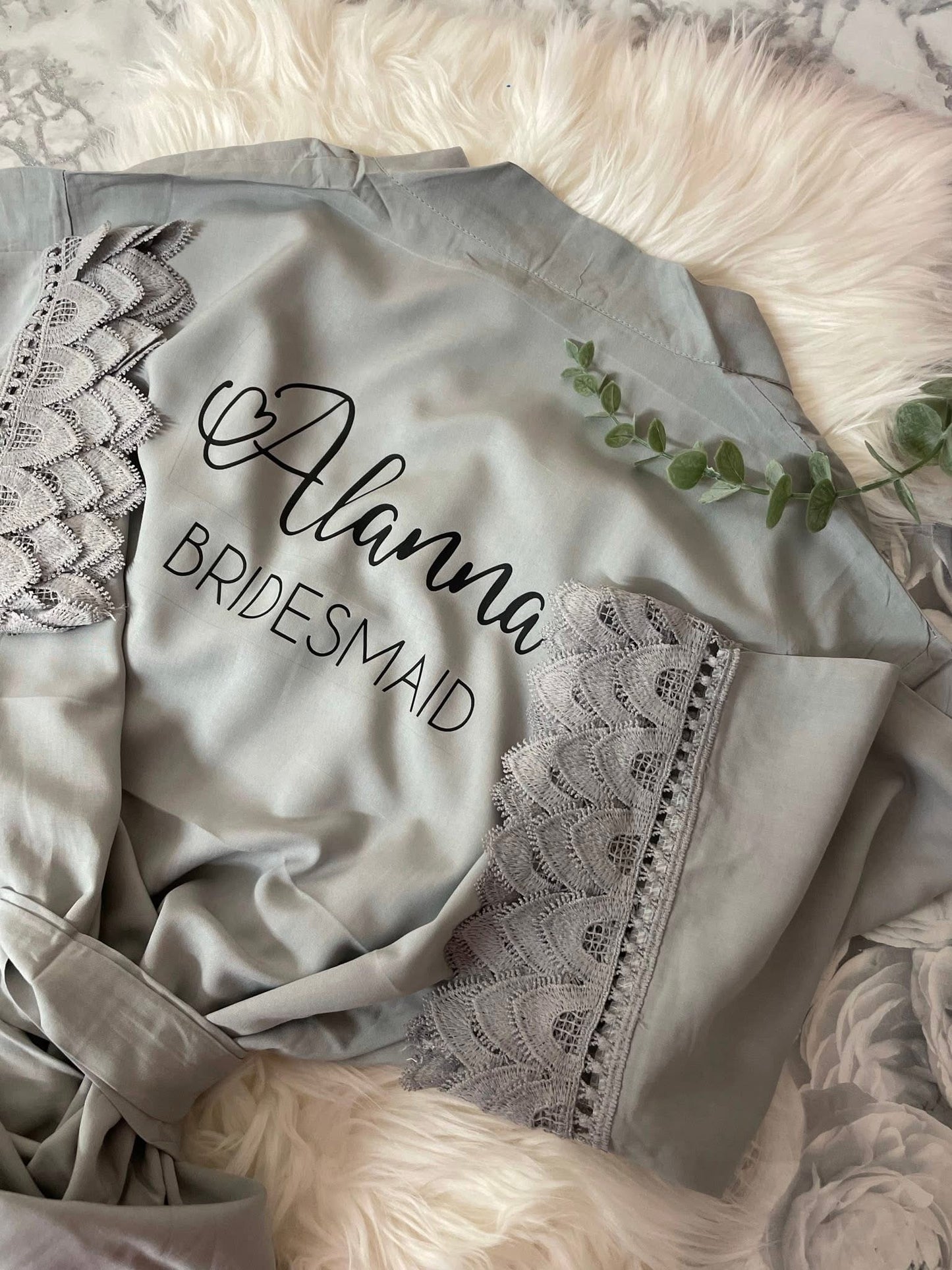 Sage Green Personalised Satin Robes