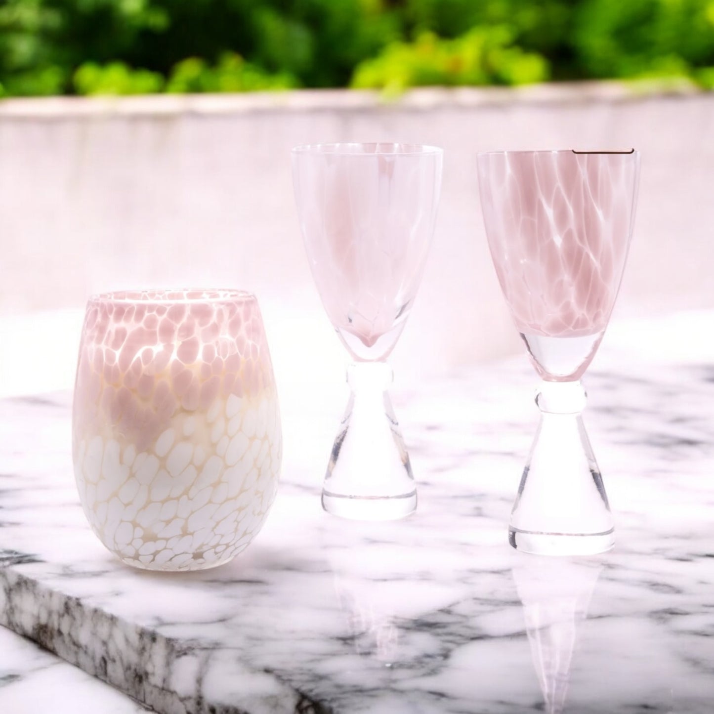 Pink fleck champagne and Fleck Print Candle :