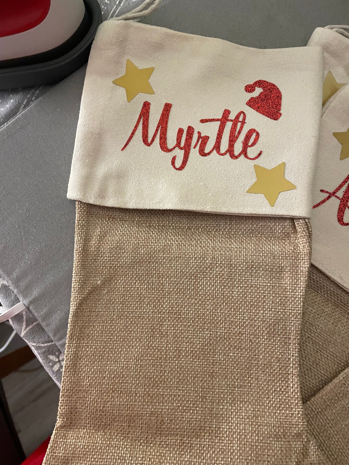 Burlap Fesitive Personalised stockings