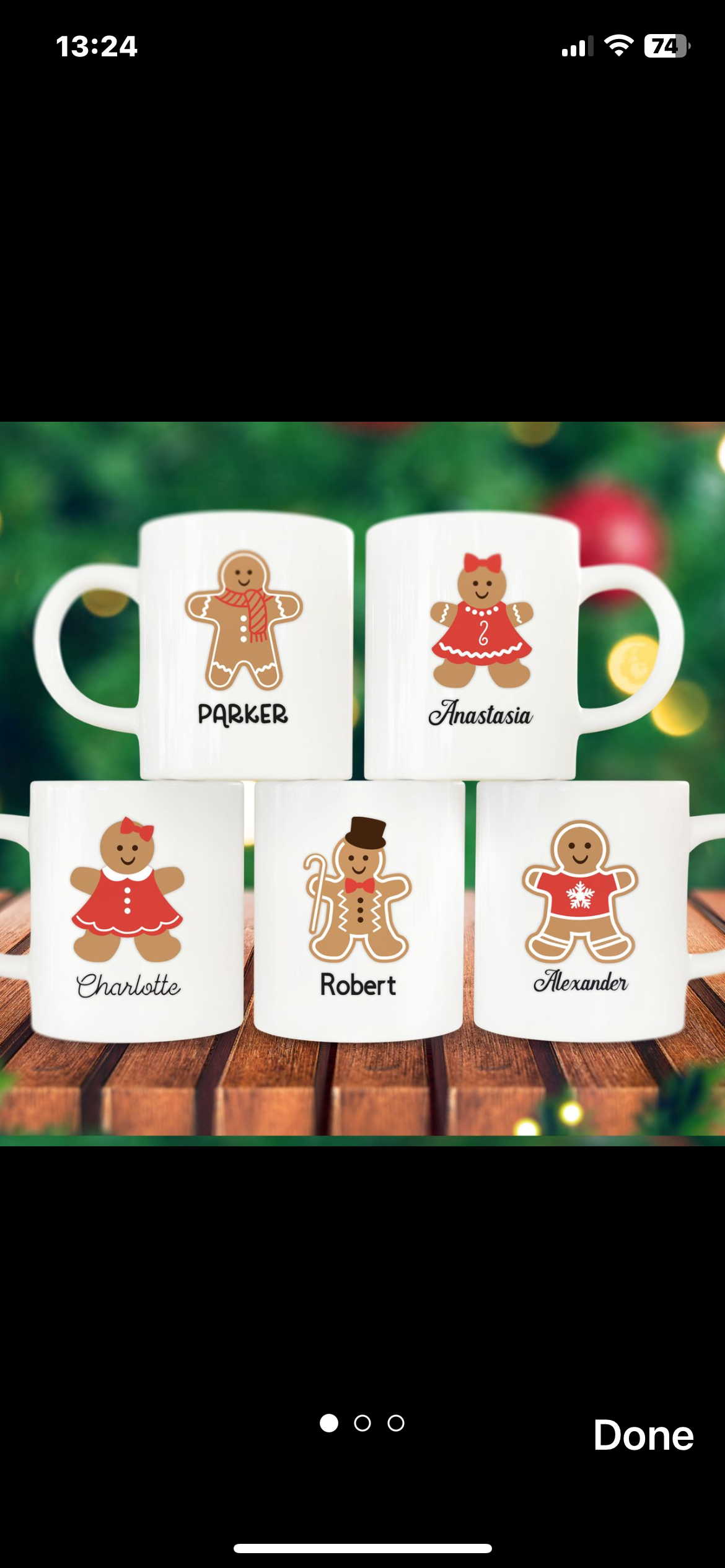 Personalised mugs with a gingerbread theme