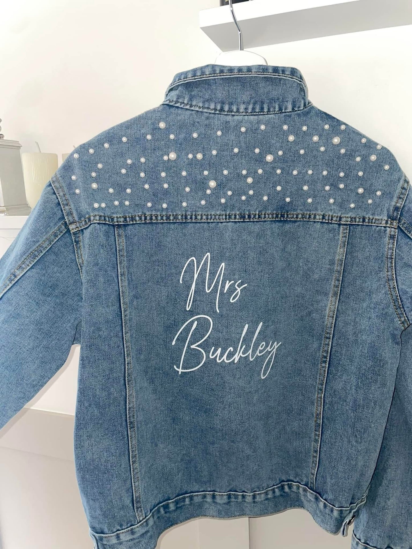 Personalised Pearl Denim Jacket