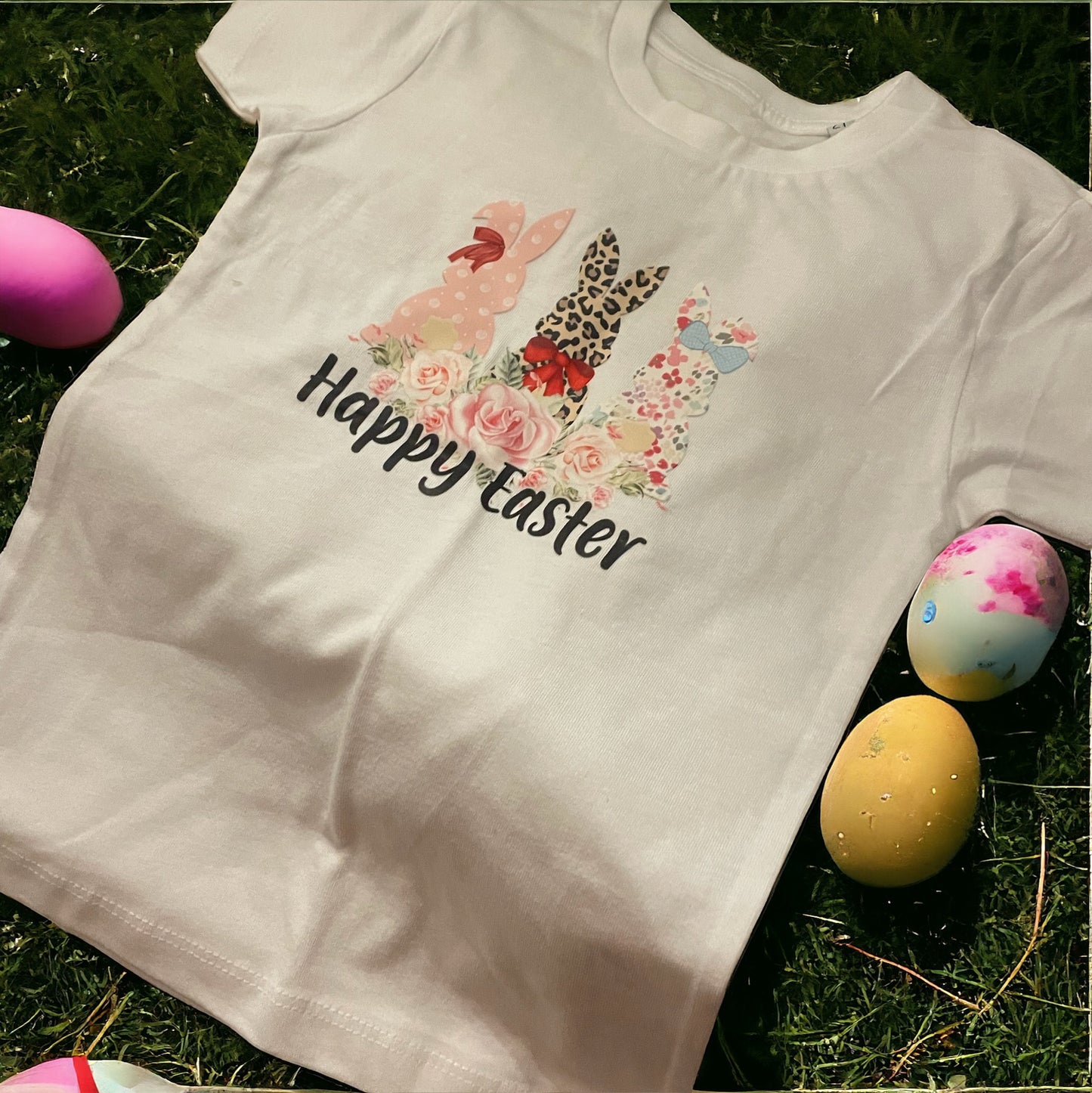 Girls Happy Easter Bunny T shirt