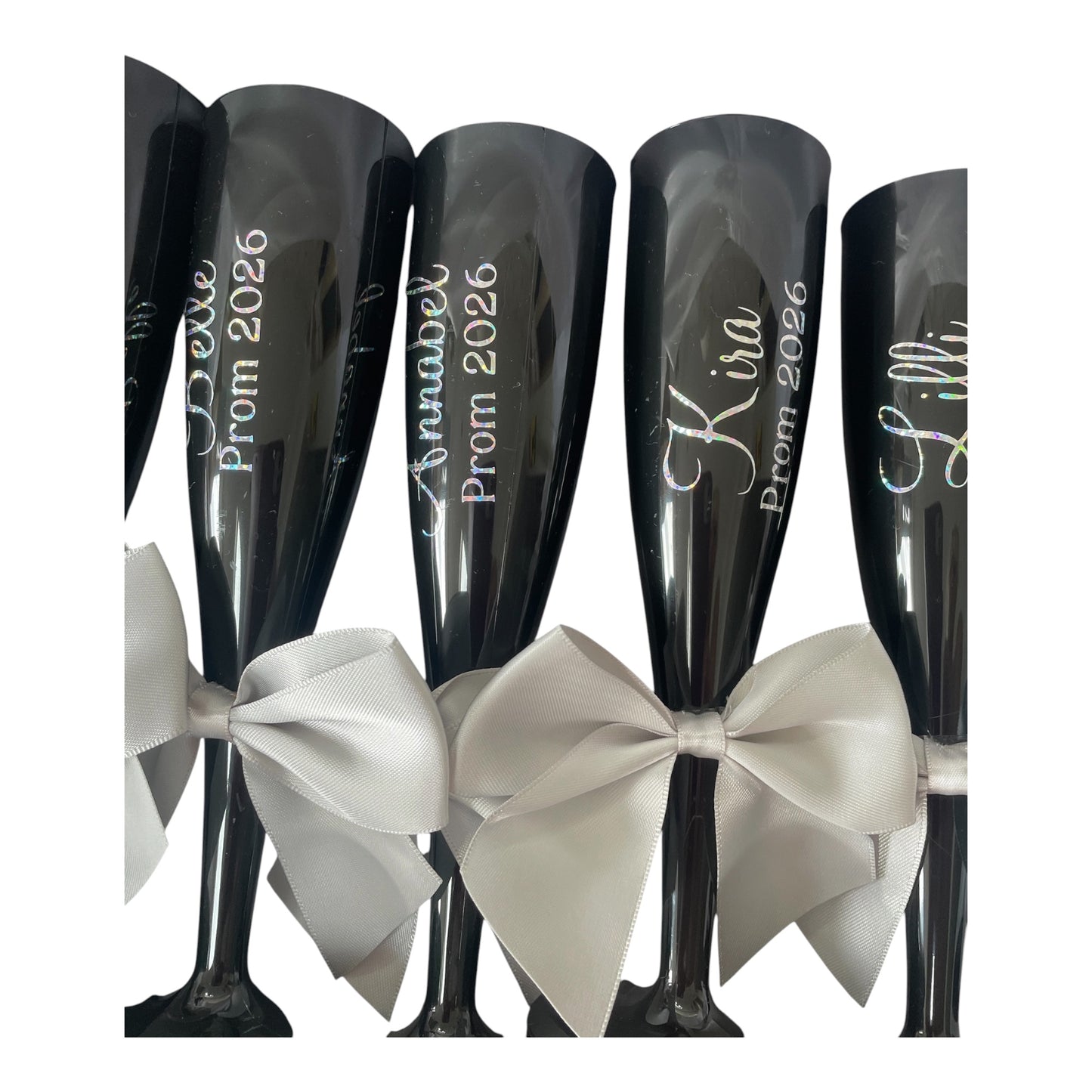 Personalised black Champagne Glasses