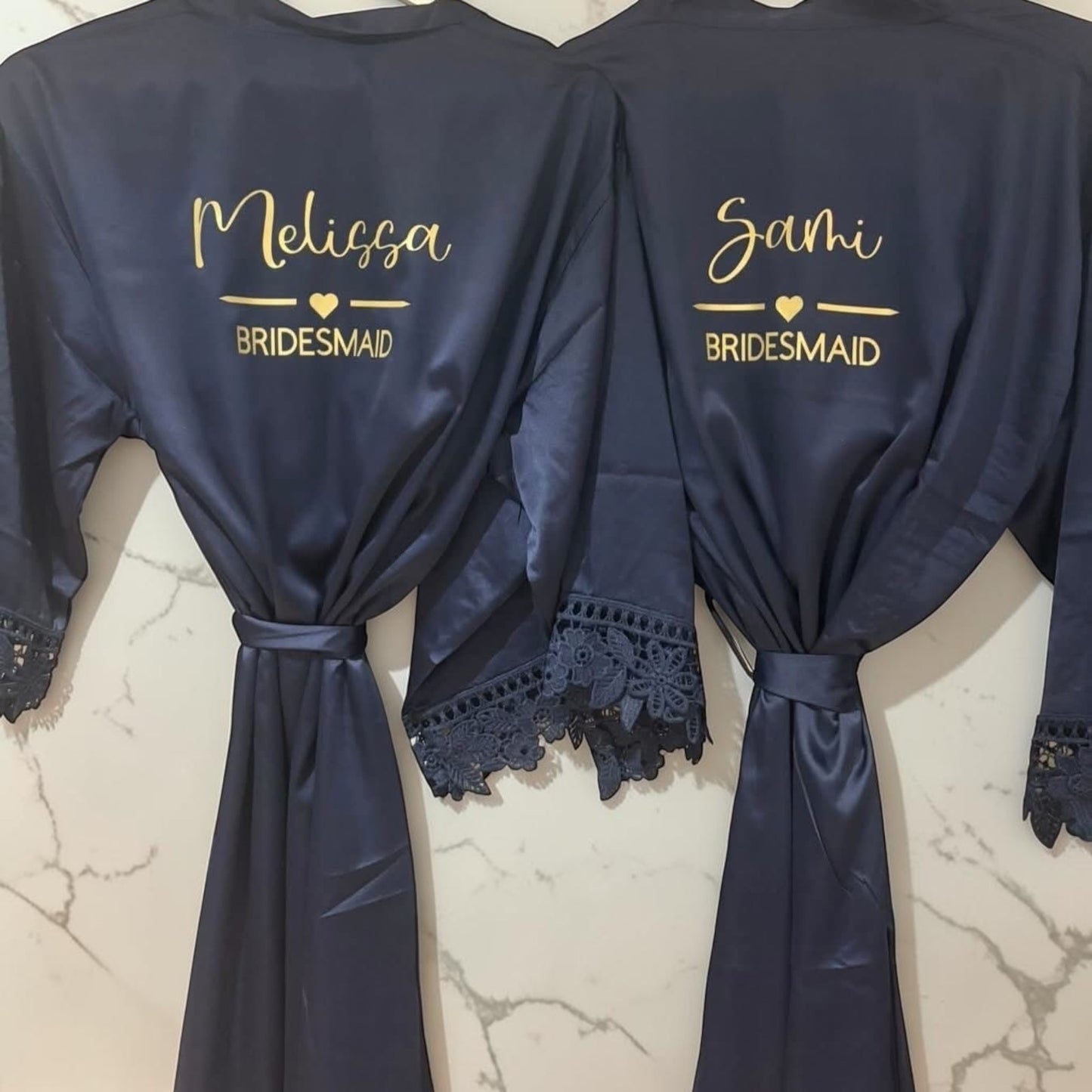 Personalised Navy Robes with lace Cuff