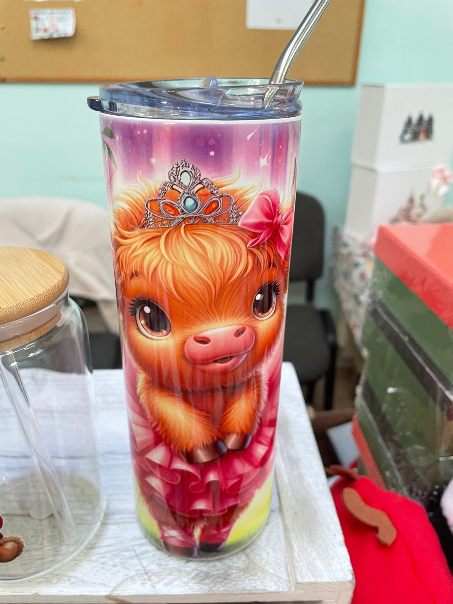 Insulated 20oz skinny Highland cow Cup