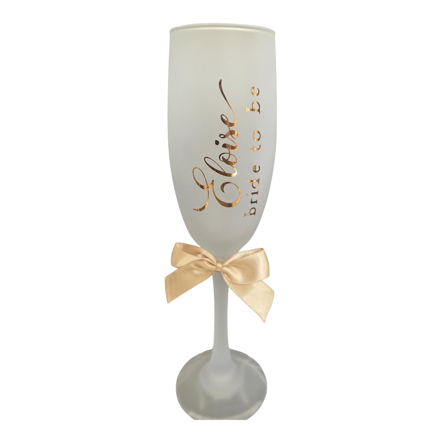 Frosted Personalised bride to be Flute