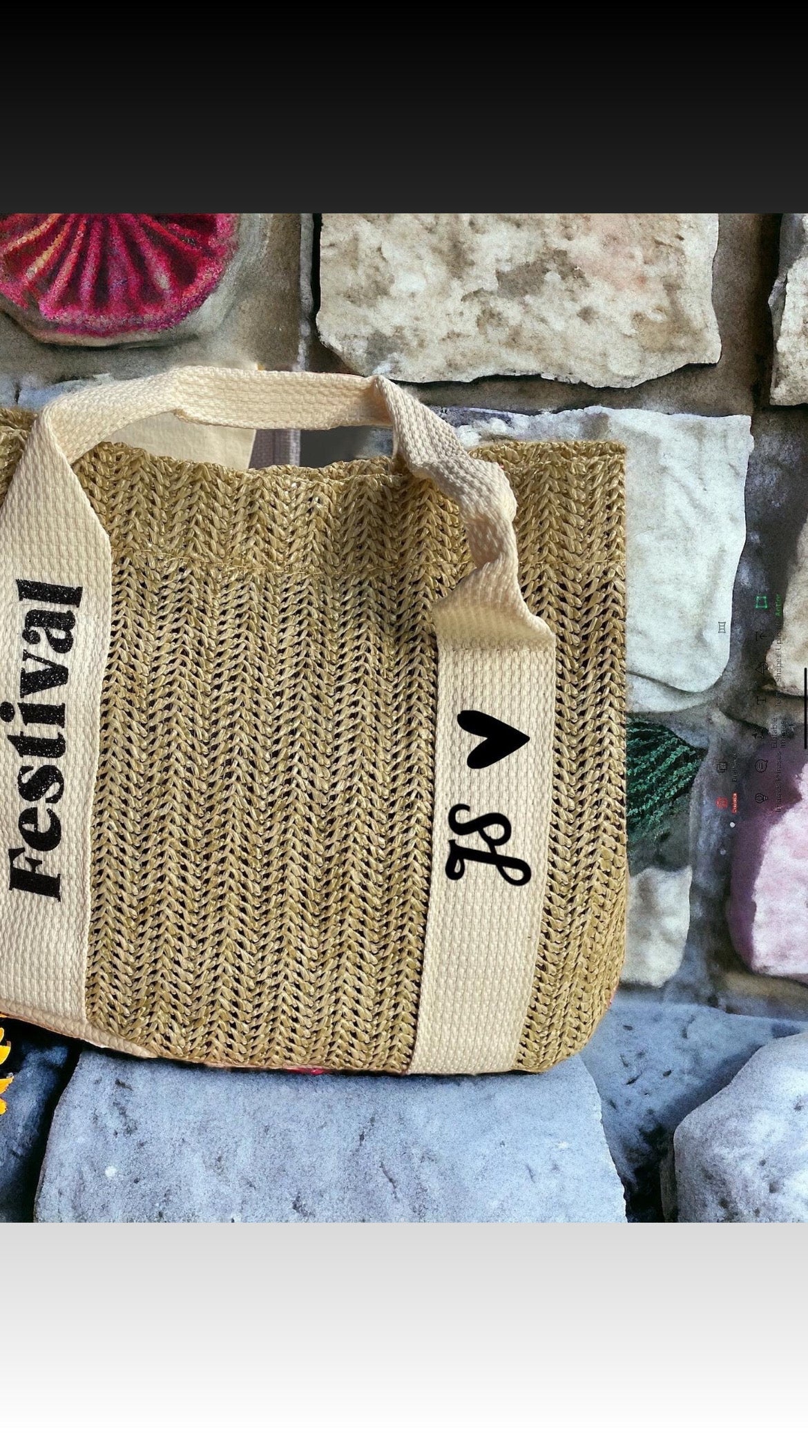 Rattan Effect Tote Bags