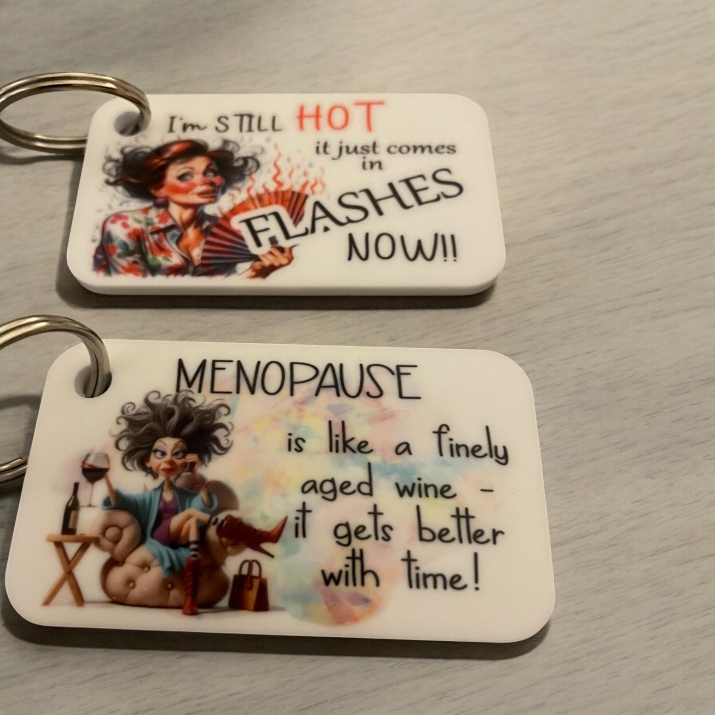 Menopause Comic Key Rings