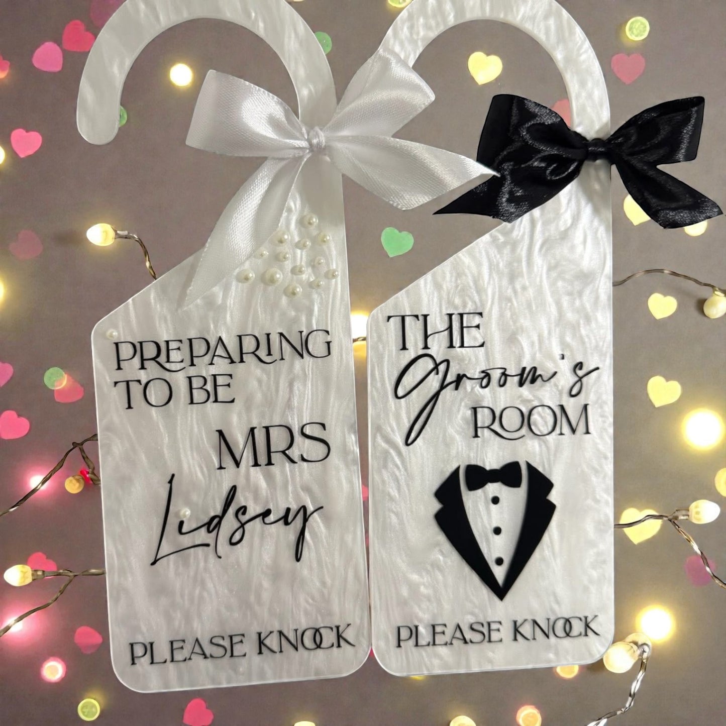 Bride & Groom Acrylic Door Hanger