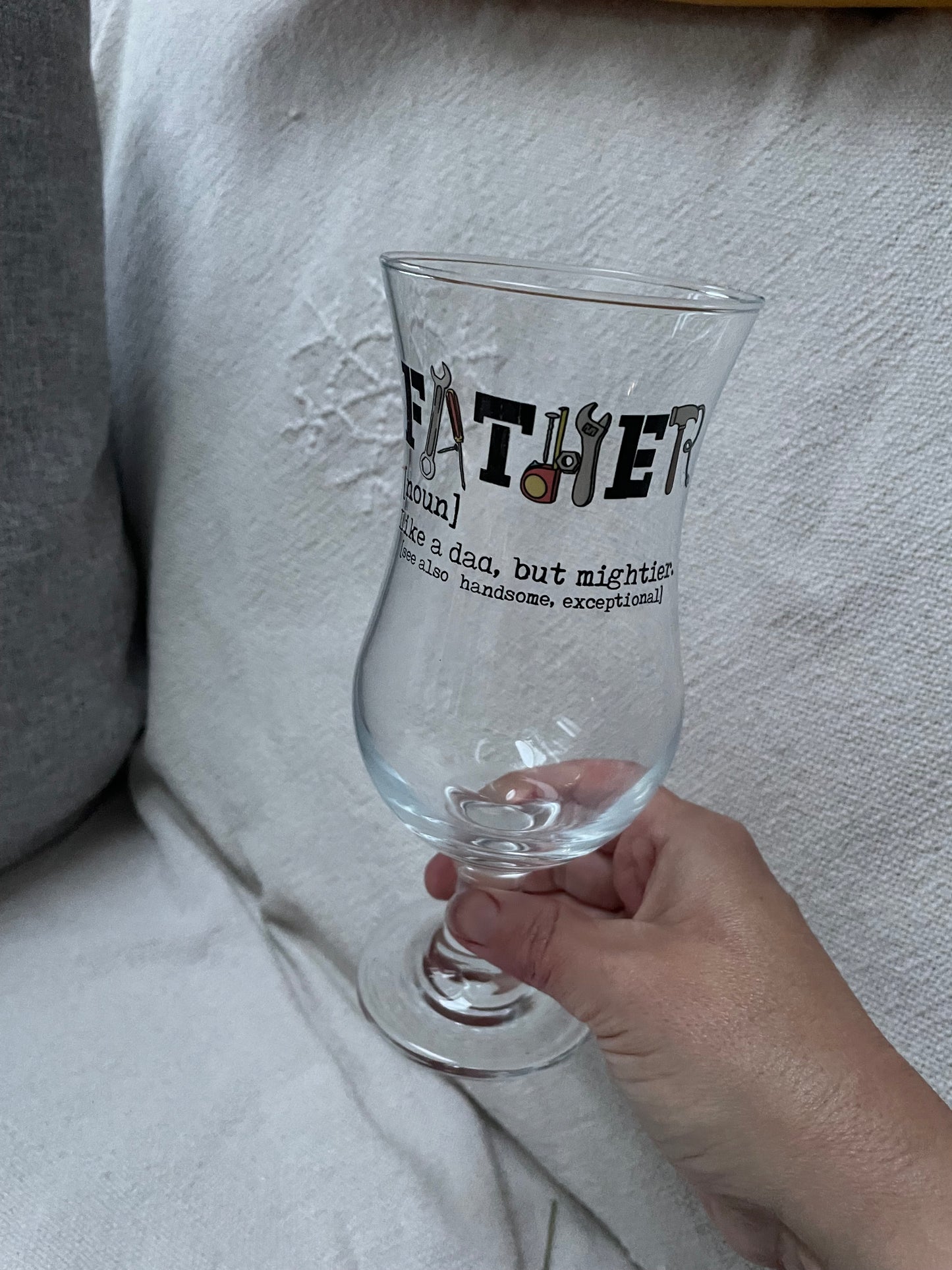 Dad Beer Glass /Father Tall Beer glass