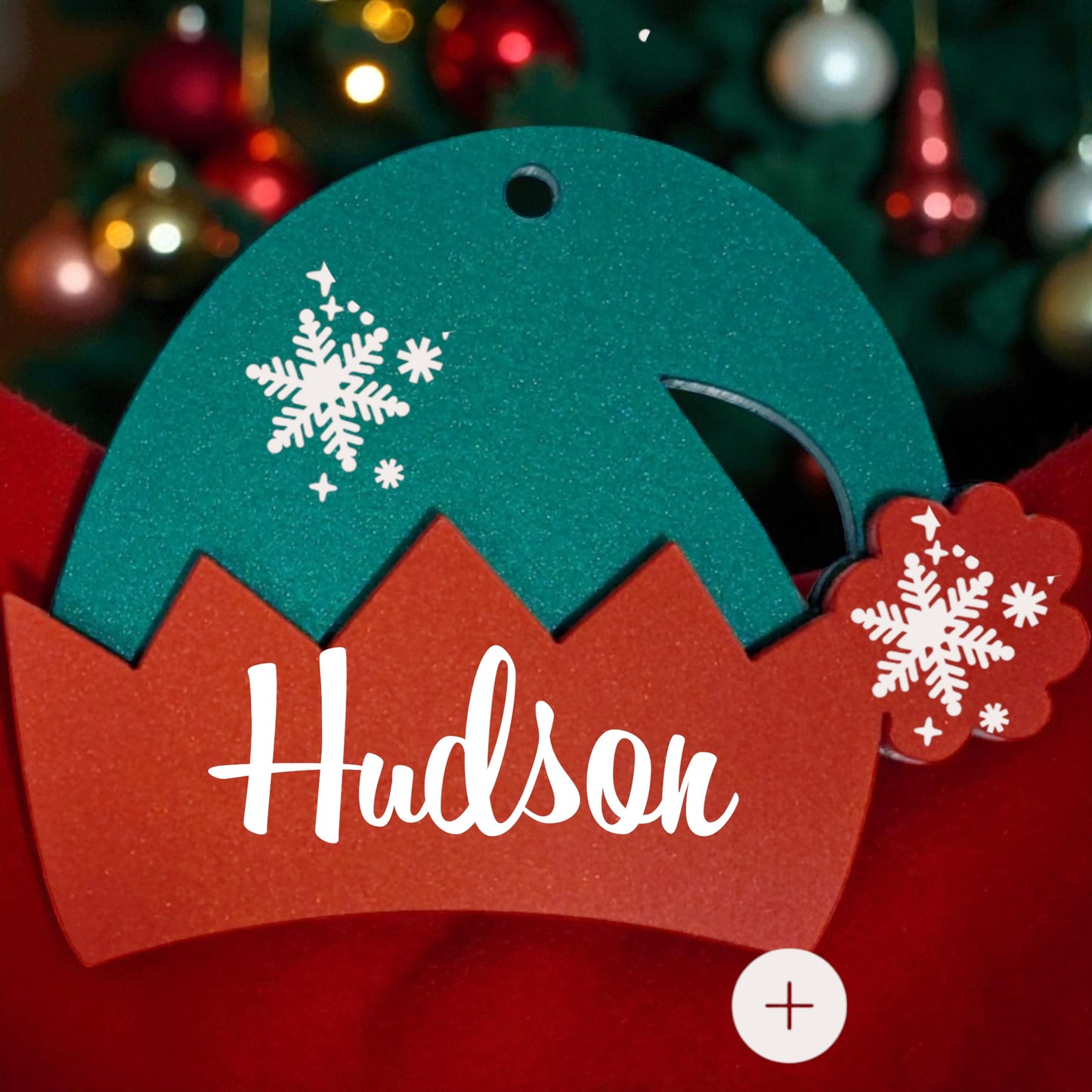 Elf Acrylic festive hat tree decoration