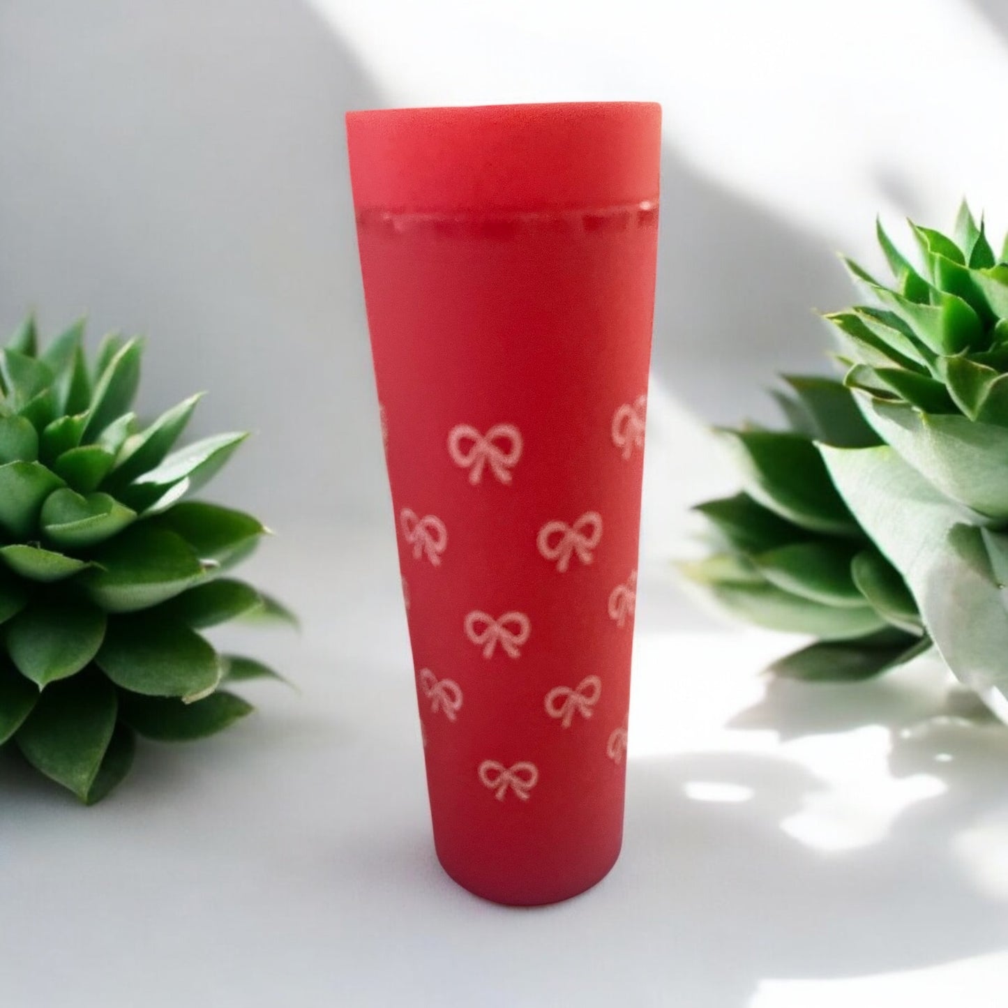 Insulated Bright Pink Bow Cup