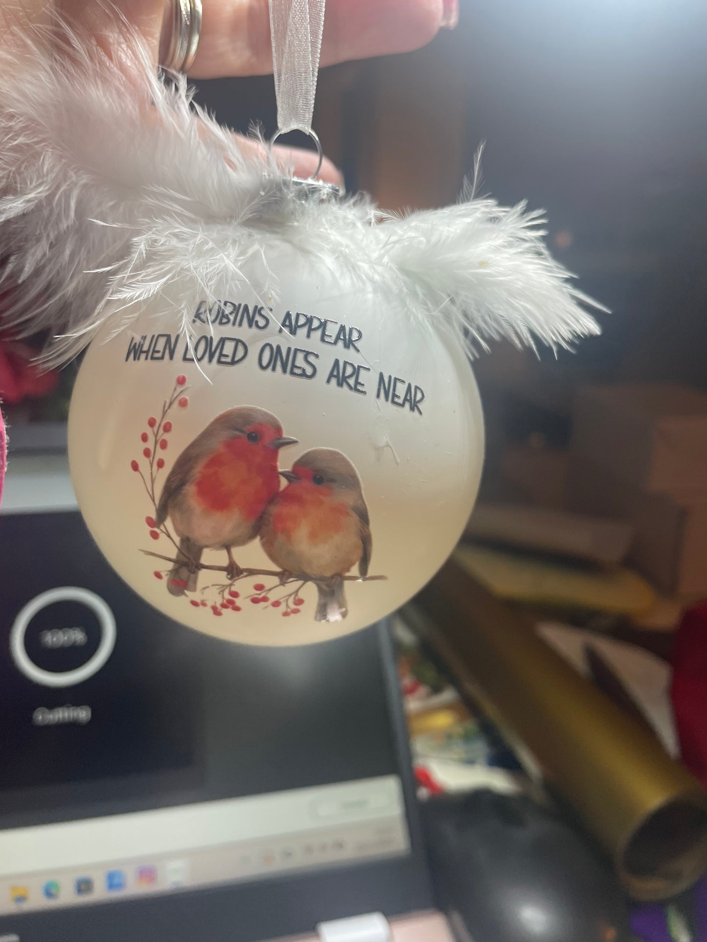 Robins Appear 15cm Bauble