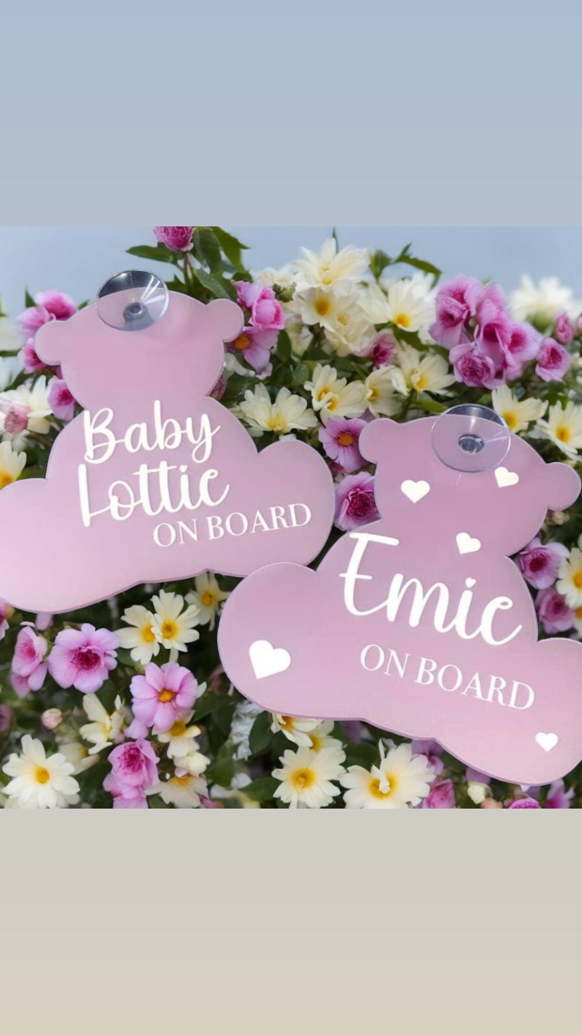 Baby On Board Acrylic Bear Personalisd