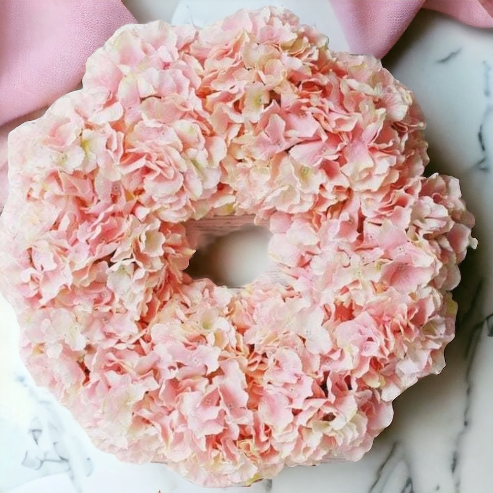 Artificial mixed Blush Hydrangea Wreath