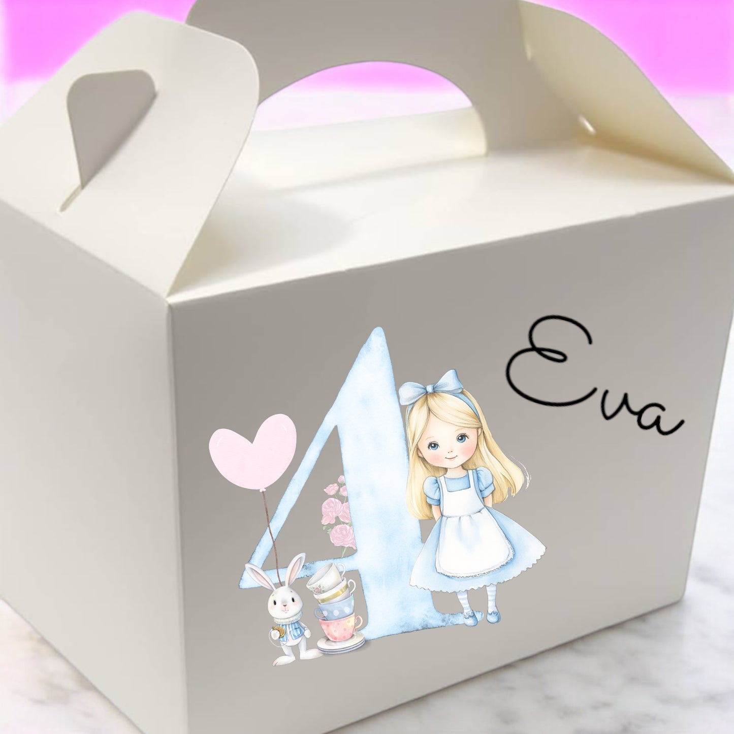 Alice in Wonderland Party Boxes Personalised