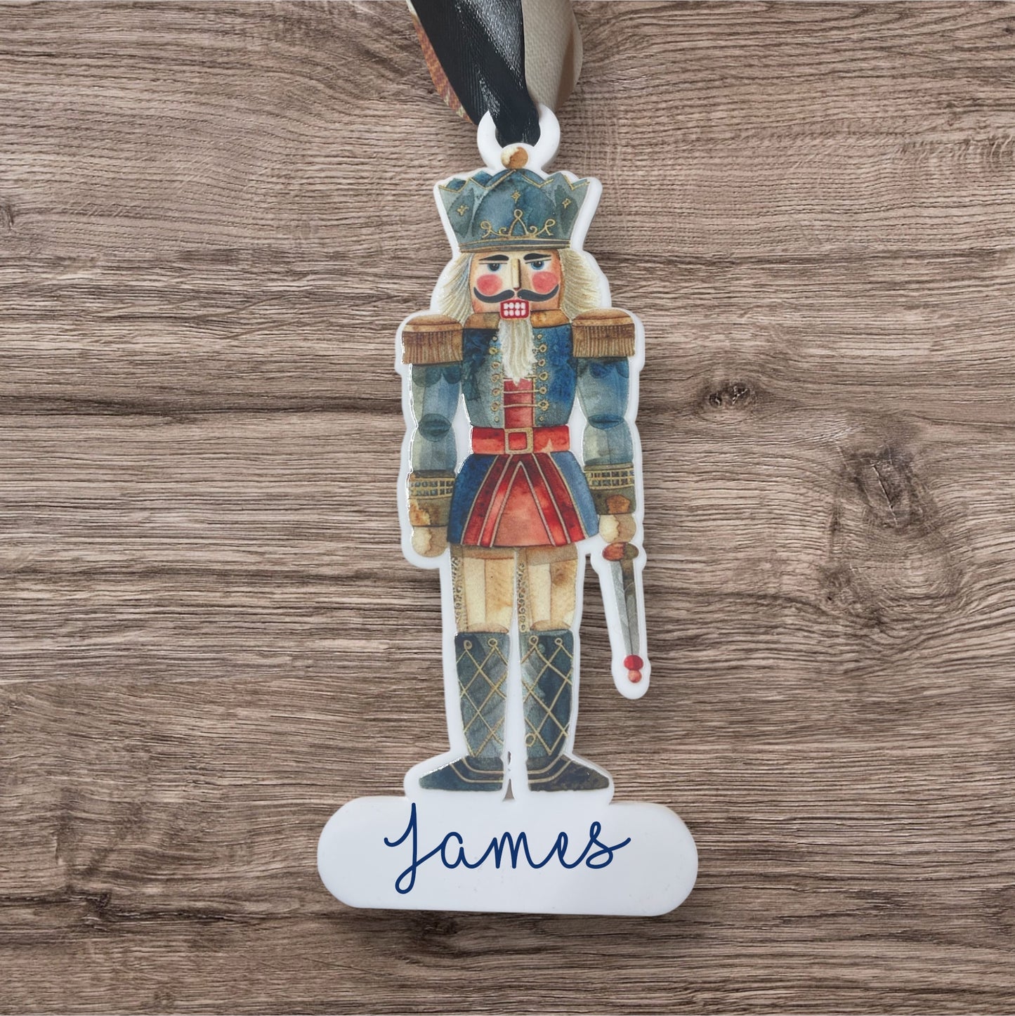 Acrylic Nutcracker Hanging Bauble Personalised