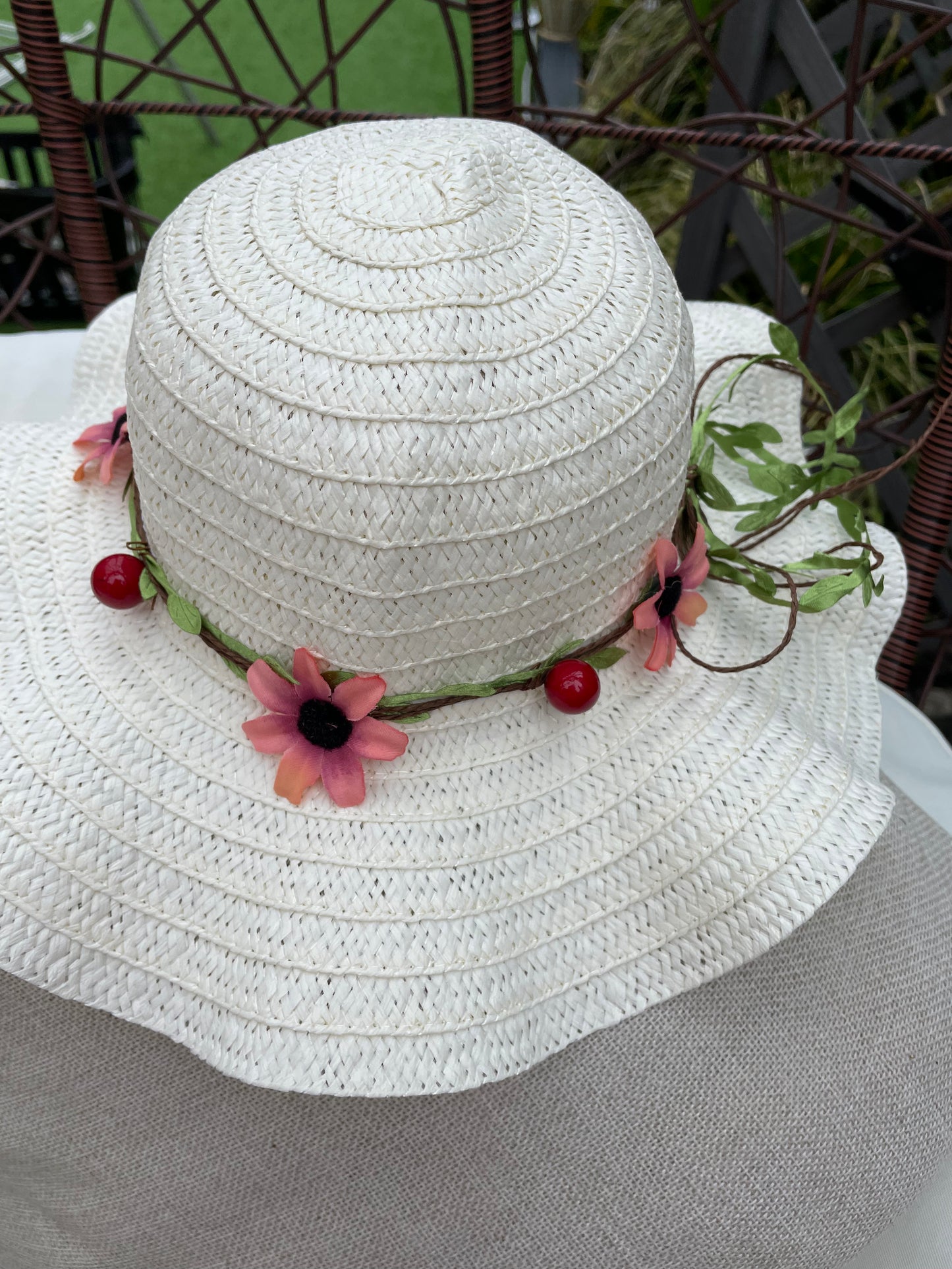 Girls Flower Sun Hat