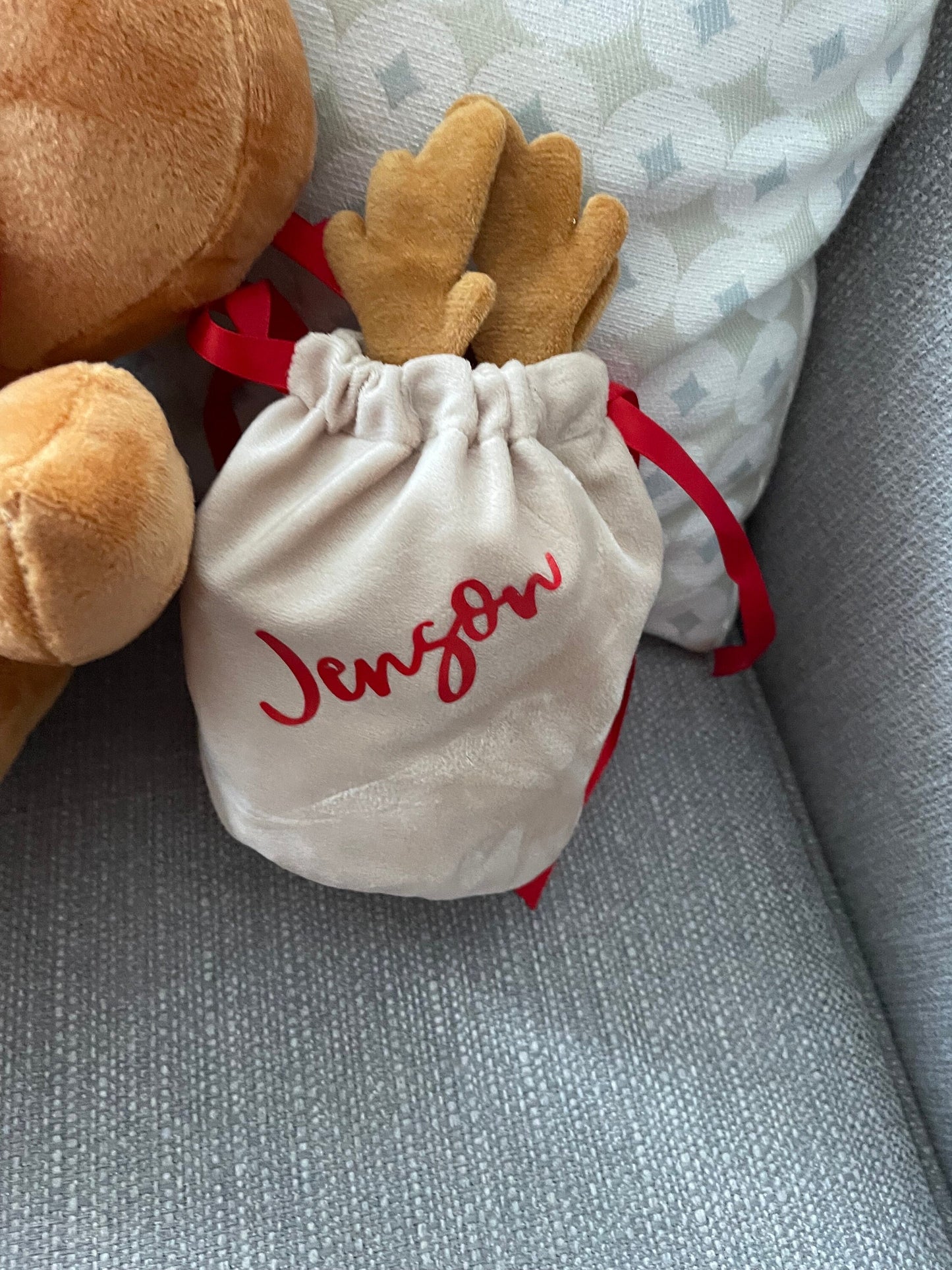 Reindeer Personlised Bags / Treat bags/ Christmas bags / Stocking fillers