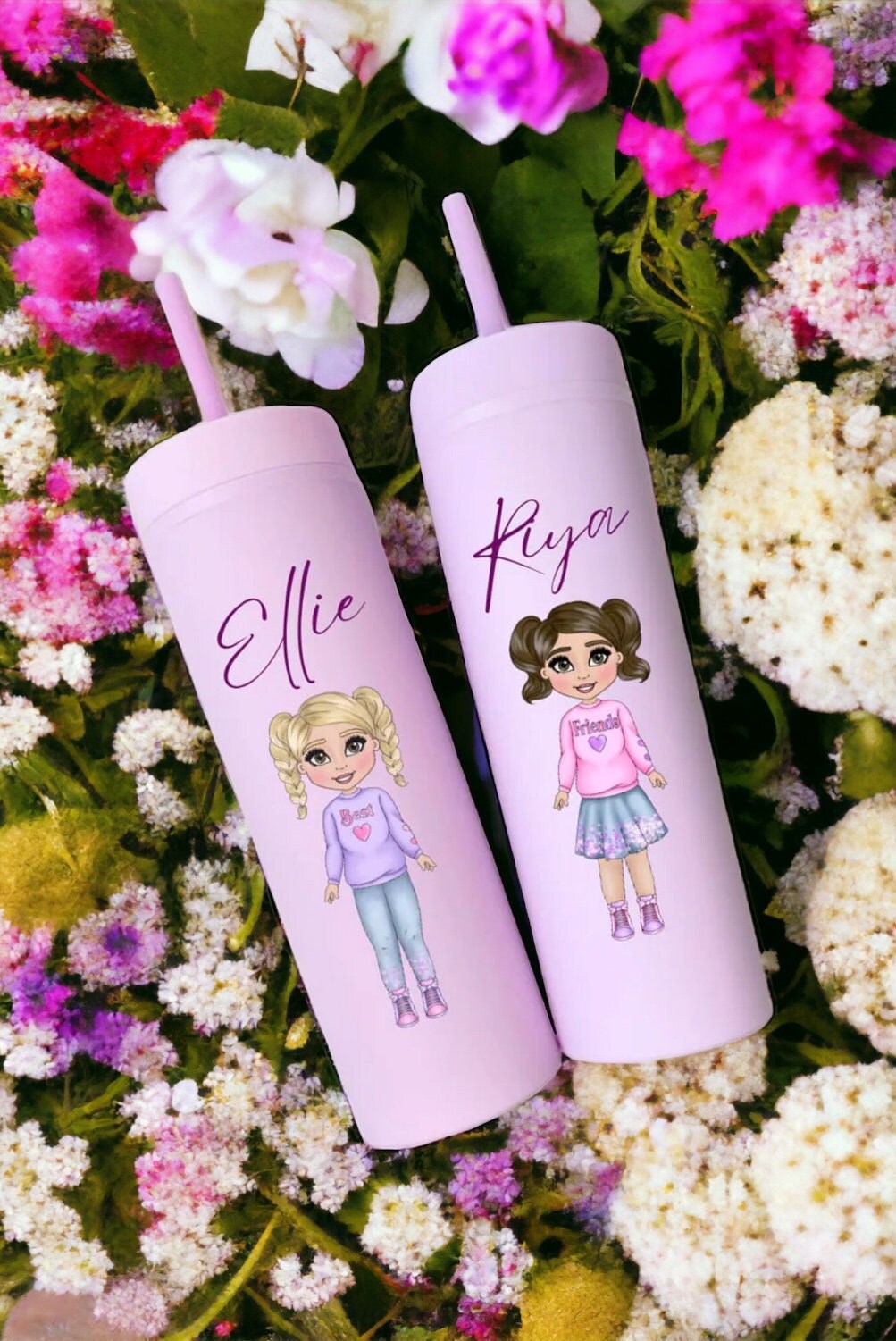 Best Friends cups / girl cups / insulated cups