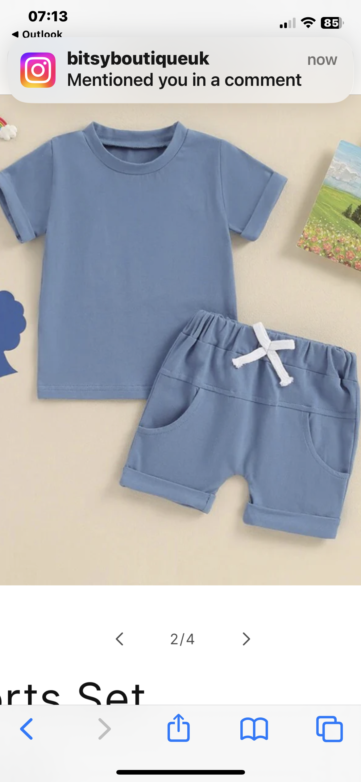 Baby Boys Personalised Short Set