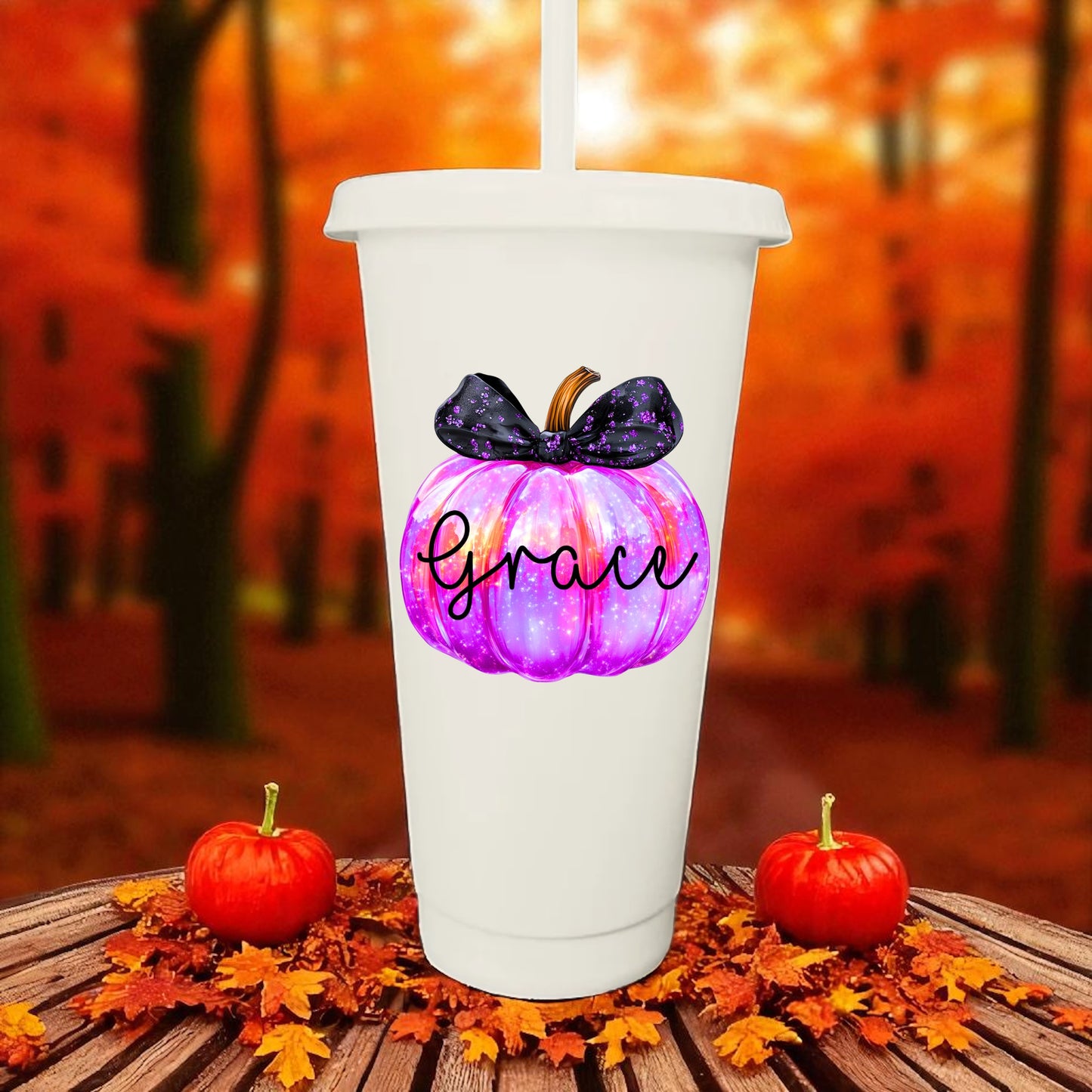 Pumpkin Sparkle Personalised Cups