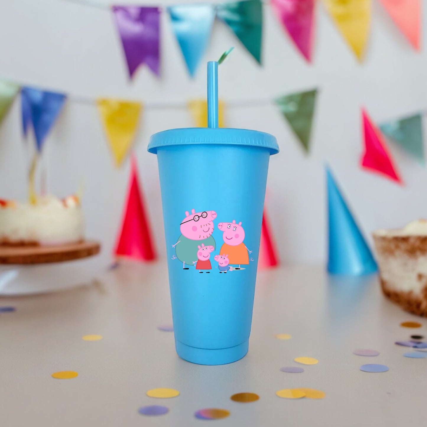 Peppa Pig Inspired 24oz Cold Cups / Personalised