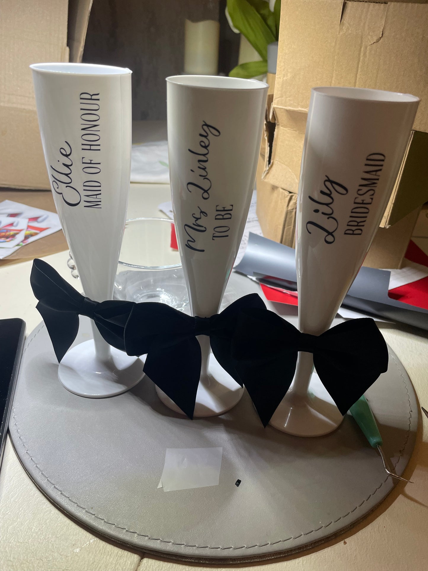 Personalised Wedding /Party / Celebration  Flutes with Pearls