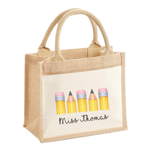 Teacher tote bag personalised