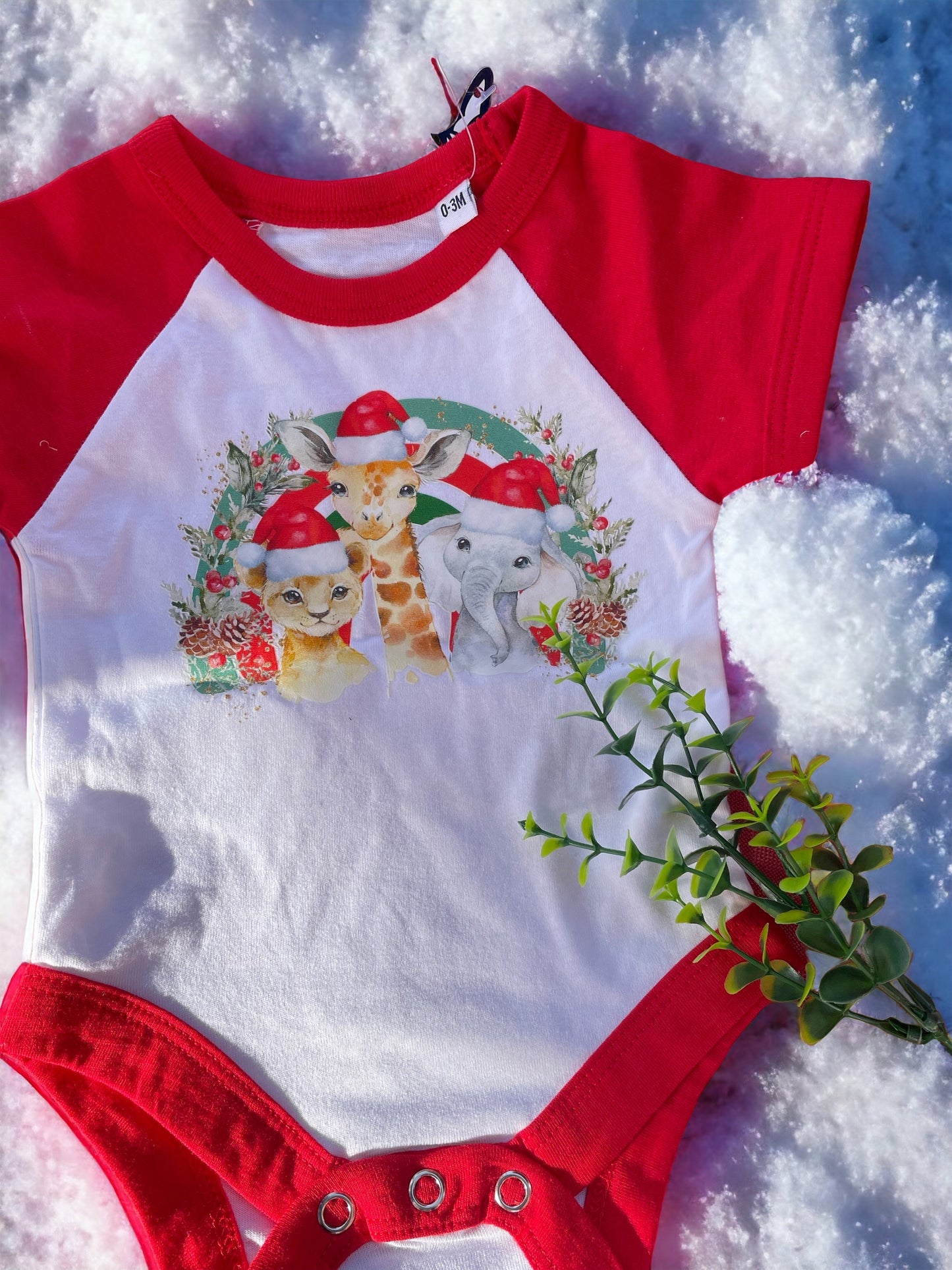 Baby Safari Christmas Bodysuit