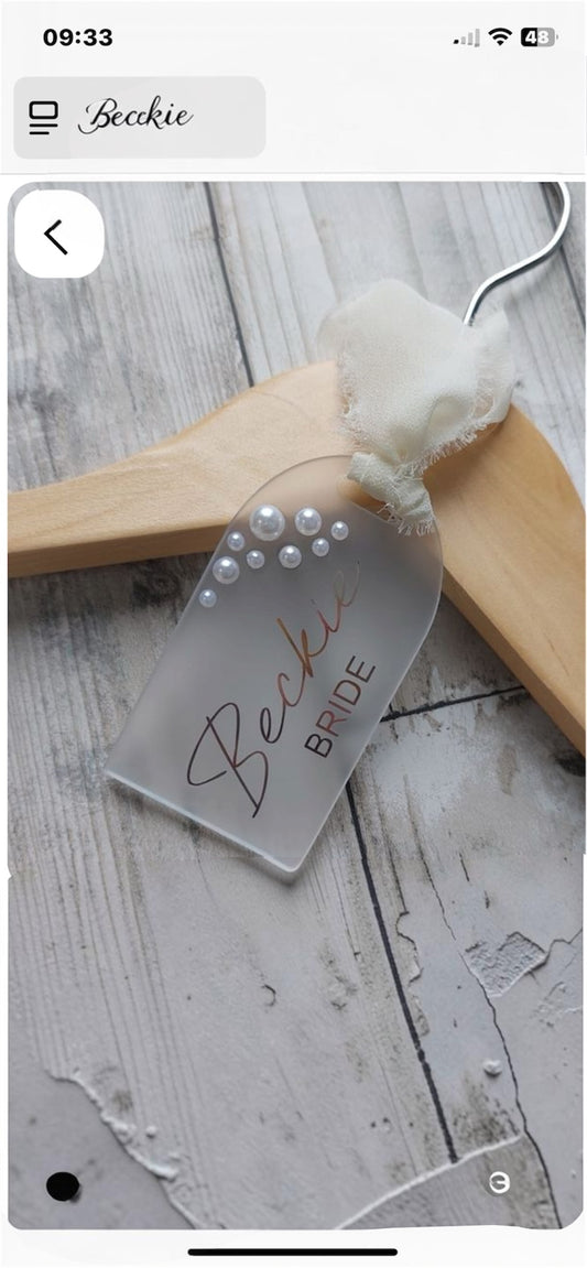 Hanger Acrylic Frosted Tag