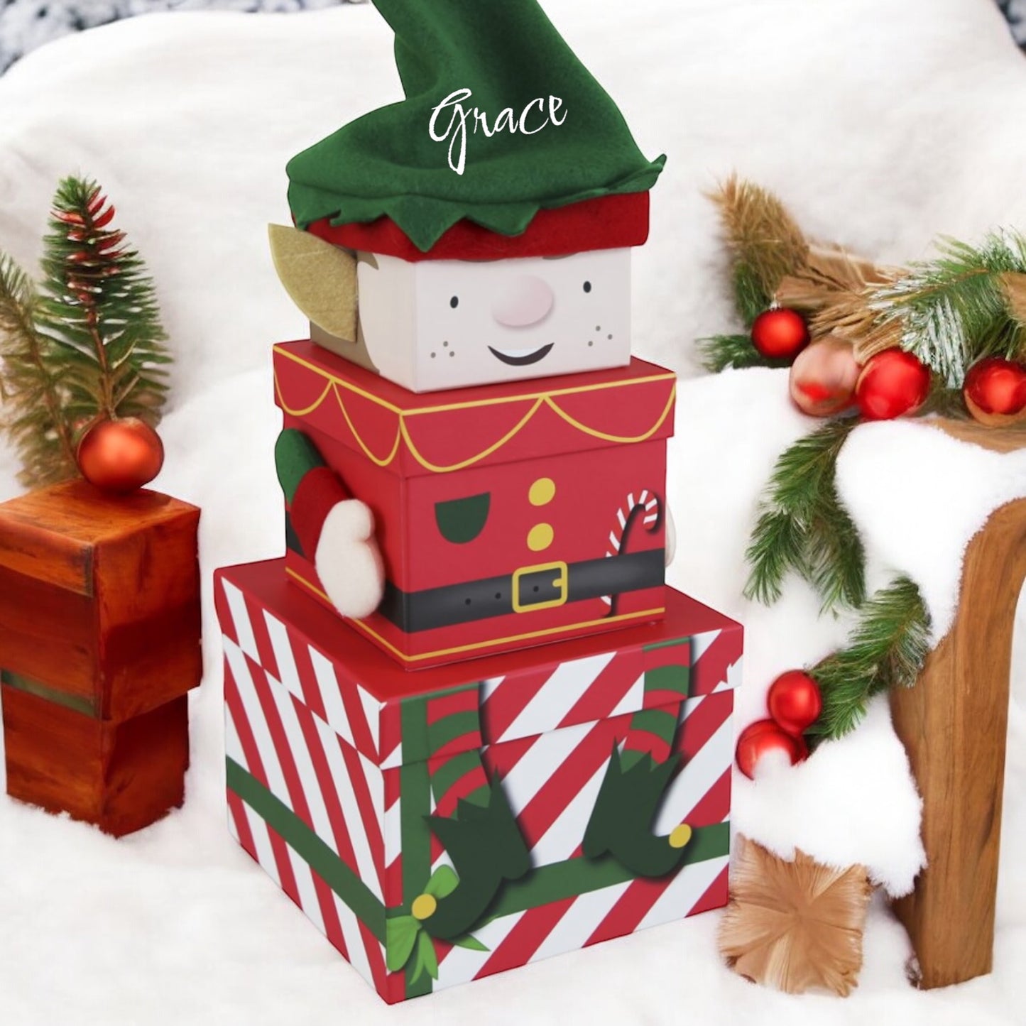 Christmas Stacking Personalisd Boxes