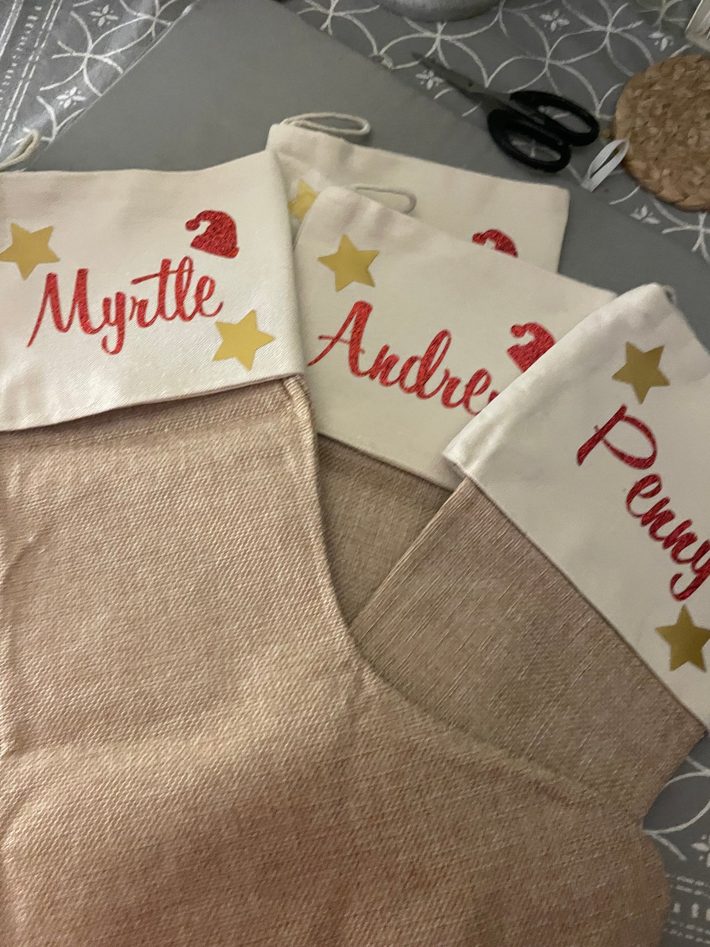 Burlap Fesitive Personalised stockings