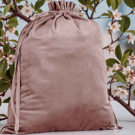 Plain Rose Velvet Sacks Large