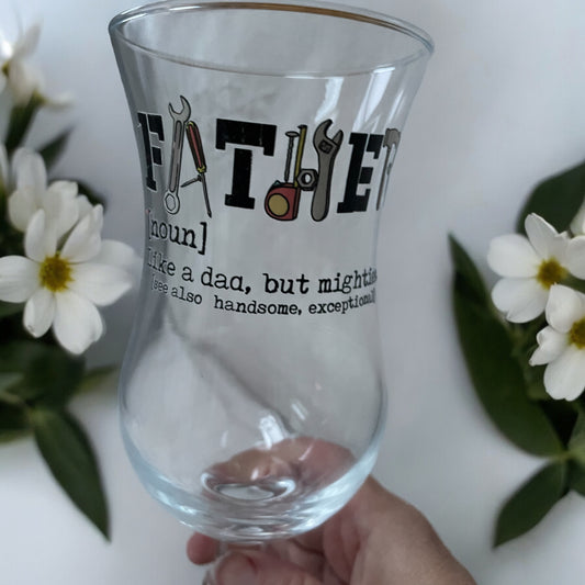 Dad Beer Glass /Father Tall Beer glass