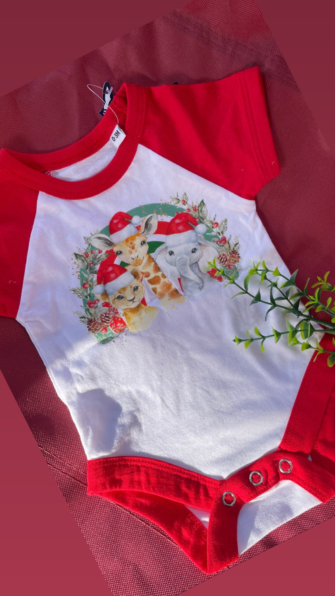 Baby Safari Christmas Bodysuit