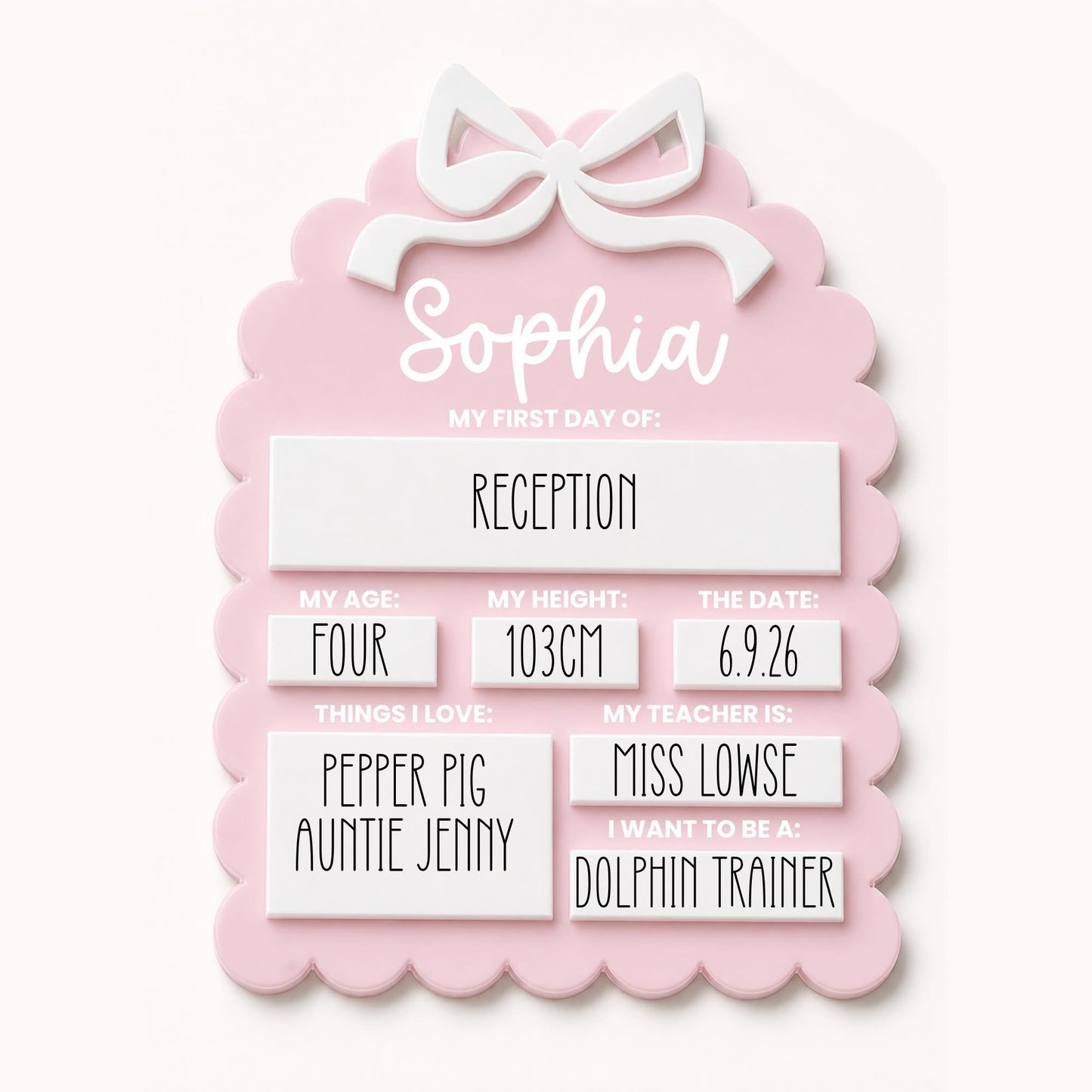 First day of school wipeable board