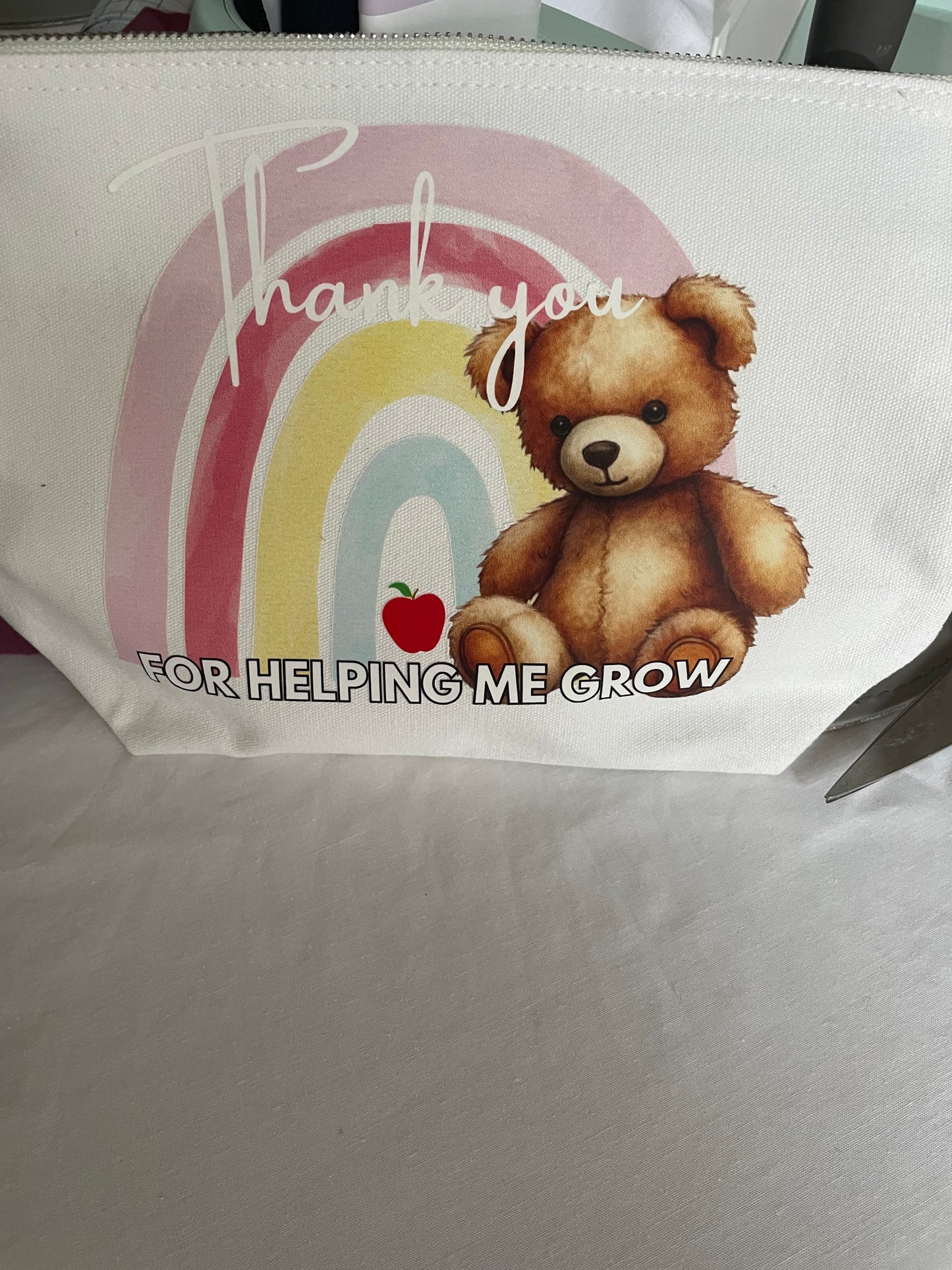 Thank you Teacher cavas zipper bag