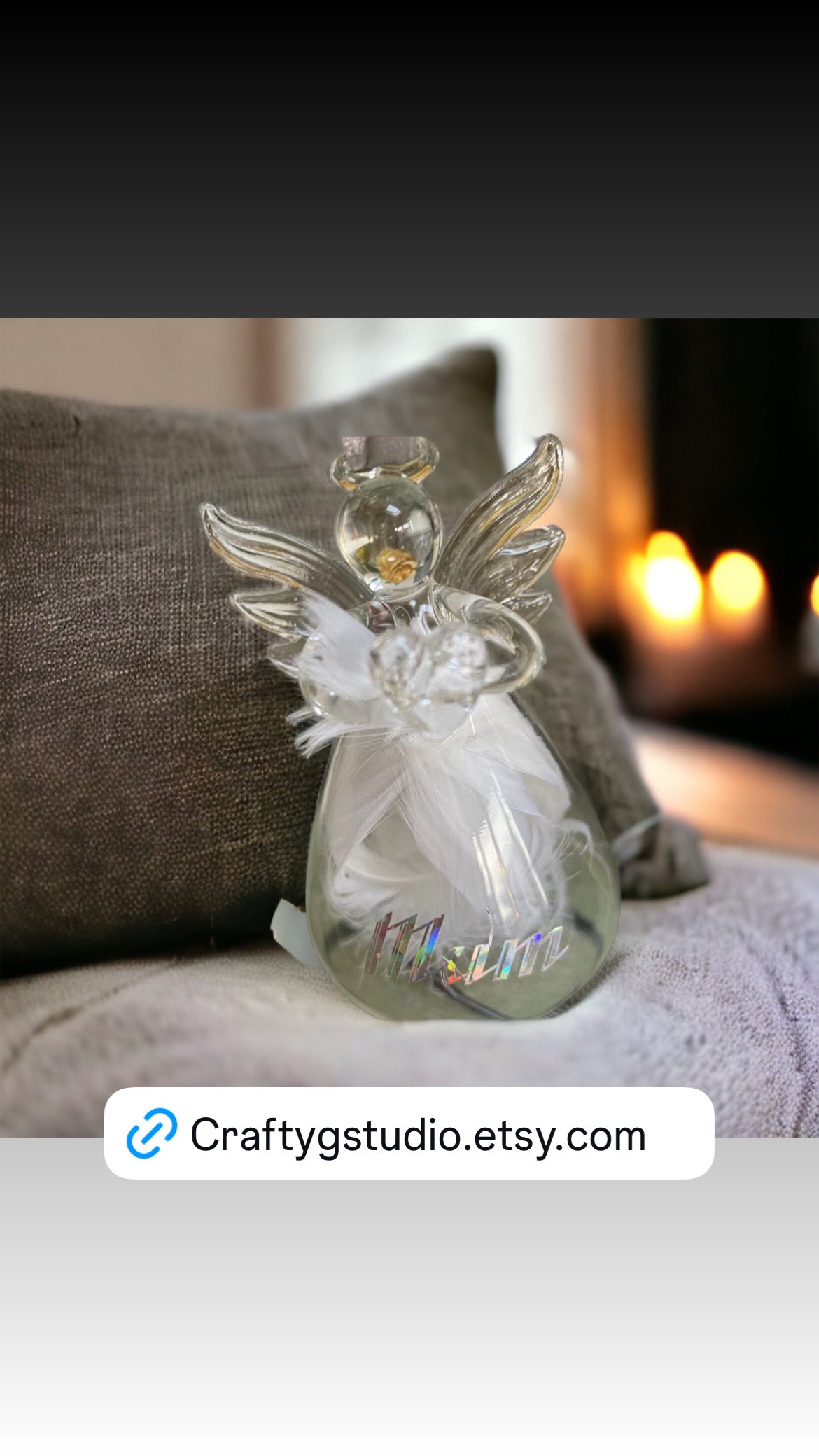 Angel Glass vases Christmas Memorial glass / dad / mum / grandparents special person