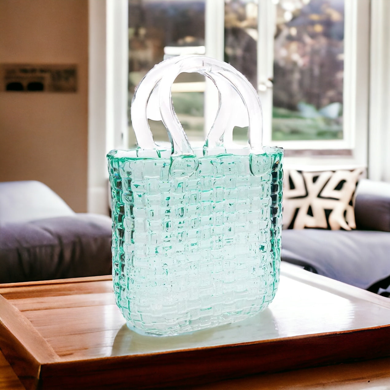 Glass Tote Bag Vases