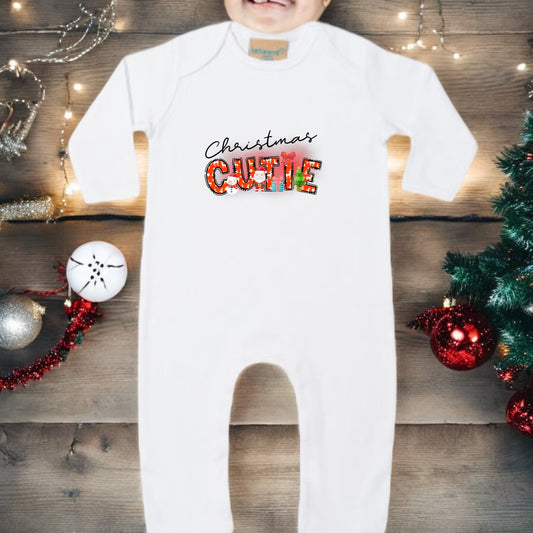 Christmas Cutie Sleepsuit and matching Bernie Hat