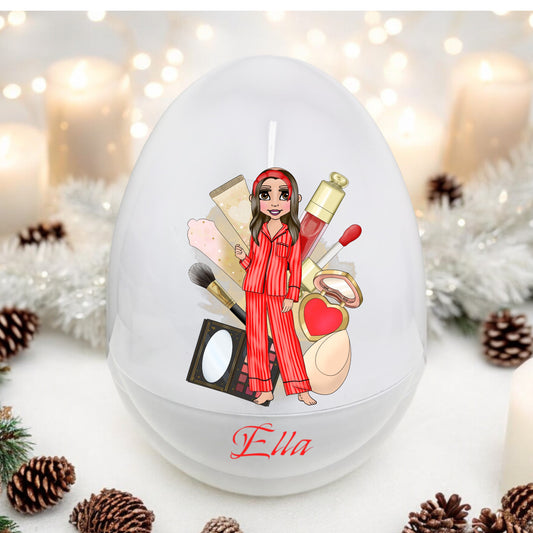 Spa Christmas Eve Extra Large Fillable eggs / Personalised / Hair colour to match