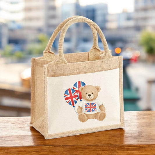 Bear VE Day Mini Jute Bag